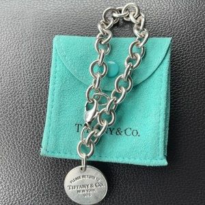 Tiffany & Co. Round Tag Charm Bracelet w Dust Bag